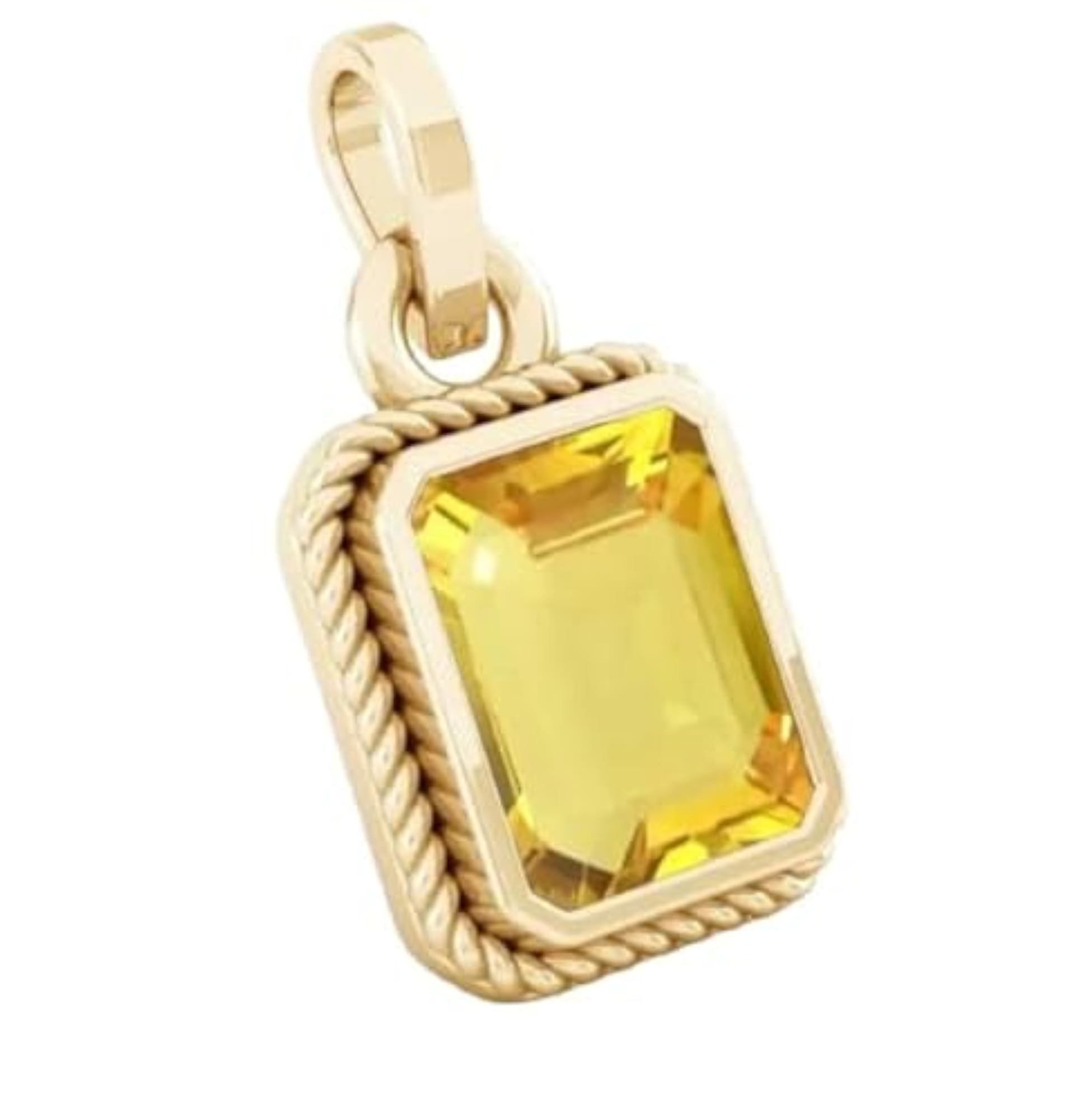 Natural Yellow Sapphire Pukhraj Gemstone Pendant Locket